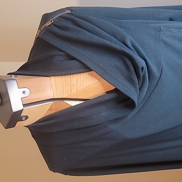 Apricot Teal Sweater w Shoulder Zipper, Sz 10 - Picture 2 of 8